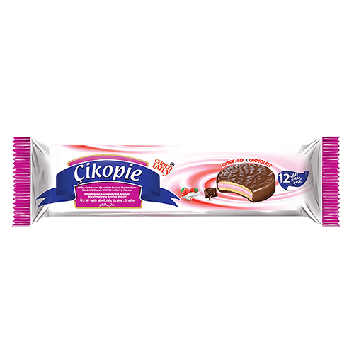 Galletas Rellenas de Chocolate con Crema de Fresa "CIKOPIE"