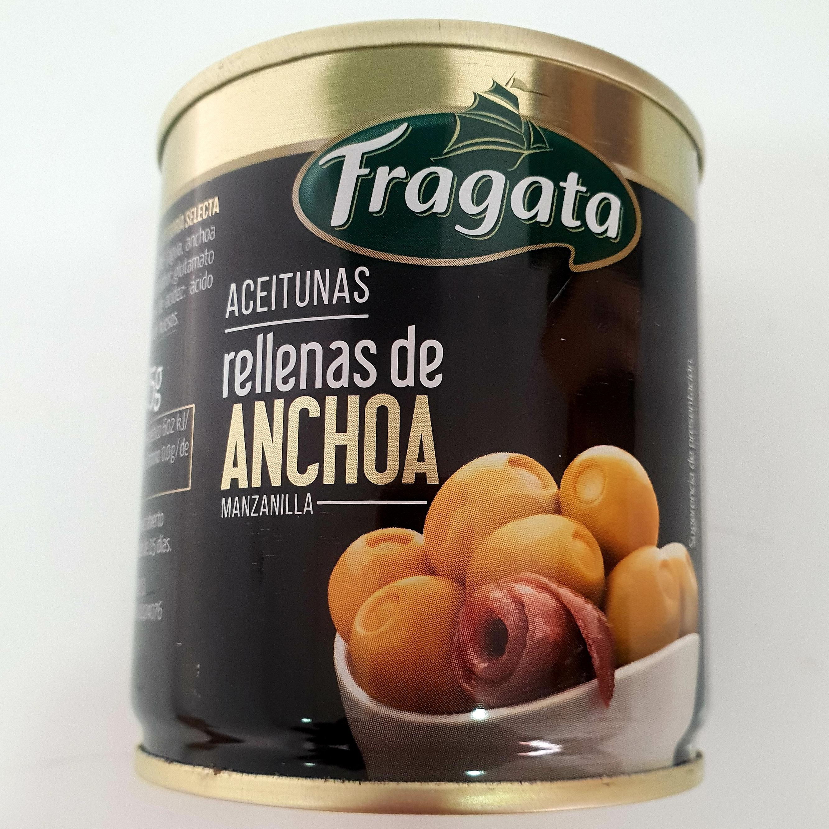 Aceitunas Rellenas de Anchoa "Fragata" 200g Neto