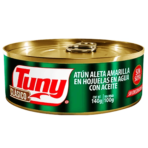 Atún Aleta Amarilla en Hojuelas en Agua con Aceite "TUNY" 140g