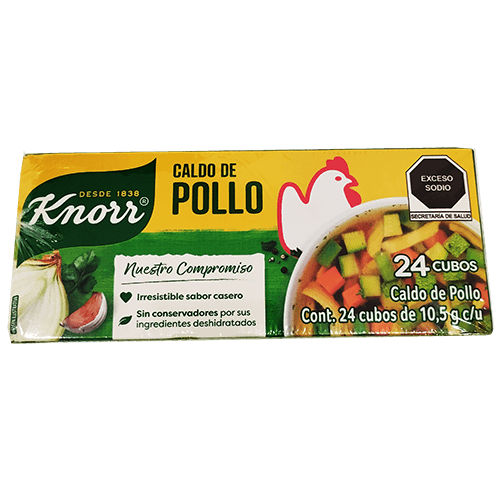 Caldo sabor a Pollo "KNORR" 24 Cubos de 10.5g